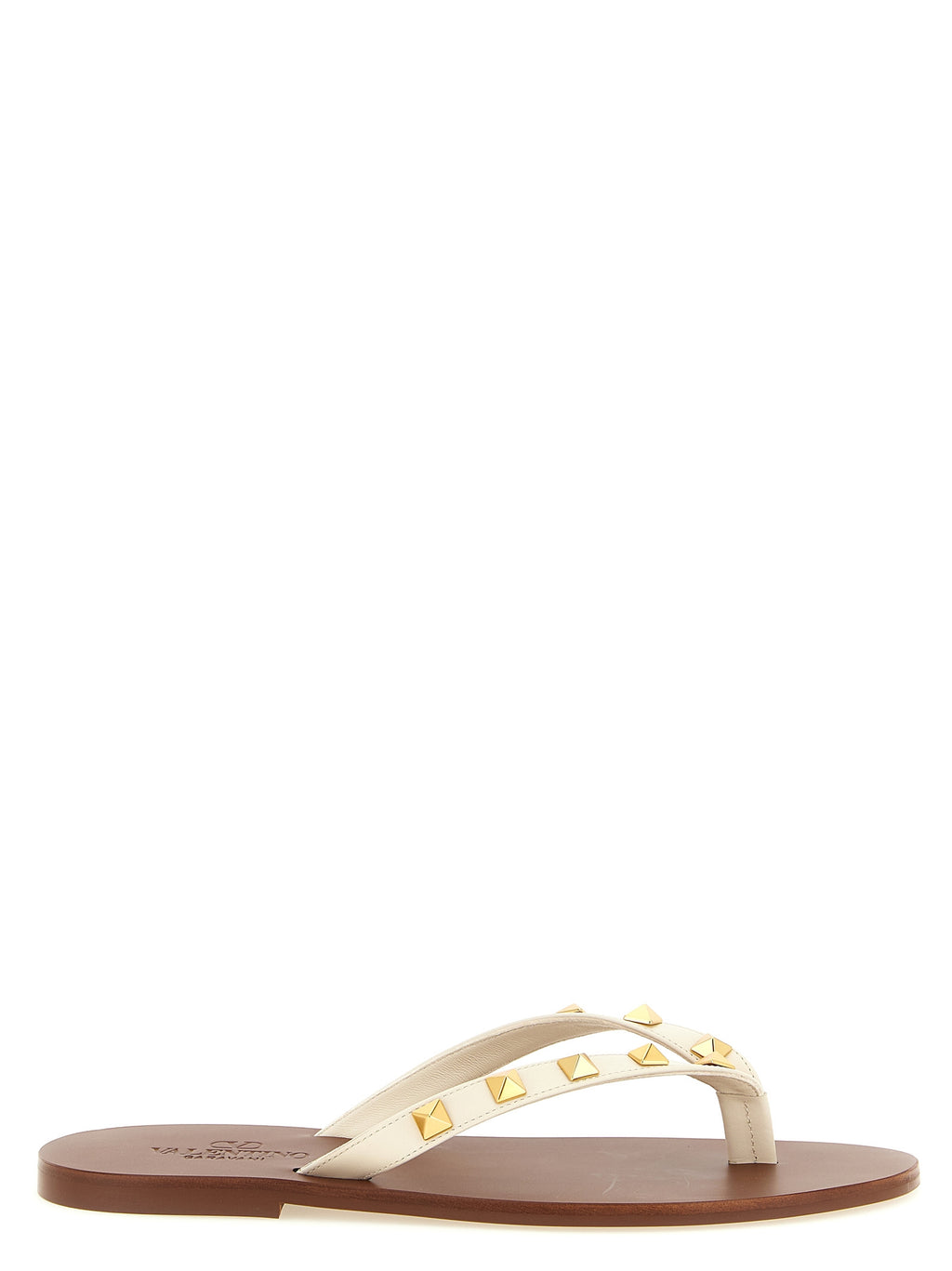 Calfskin Thong Rockstud Sandals