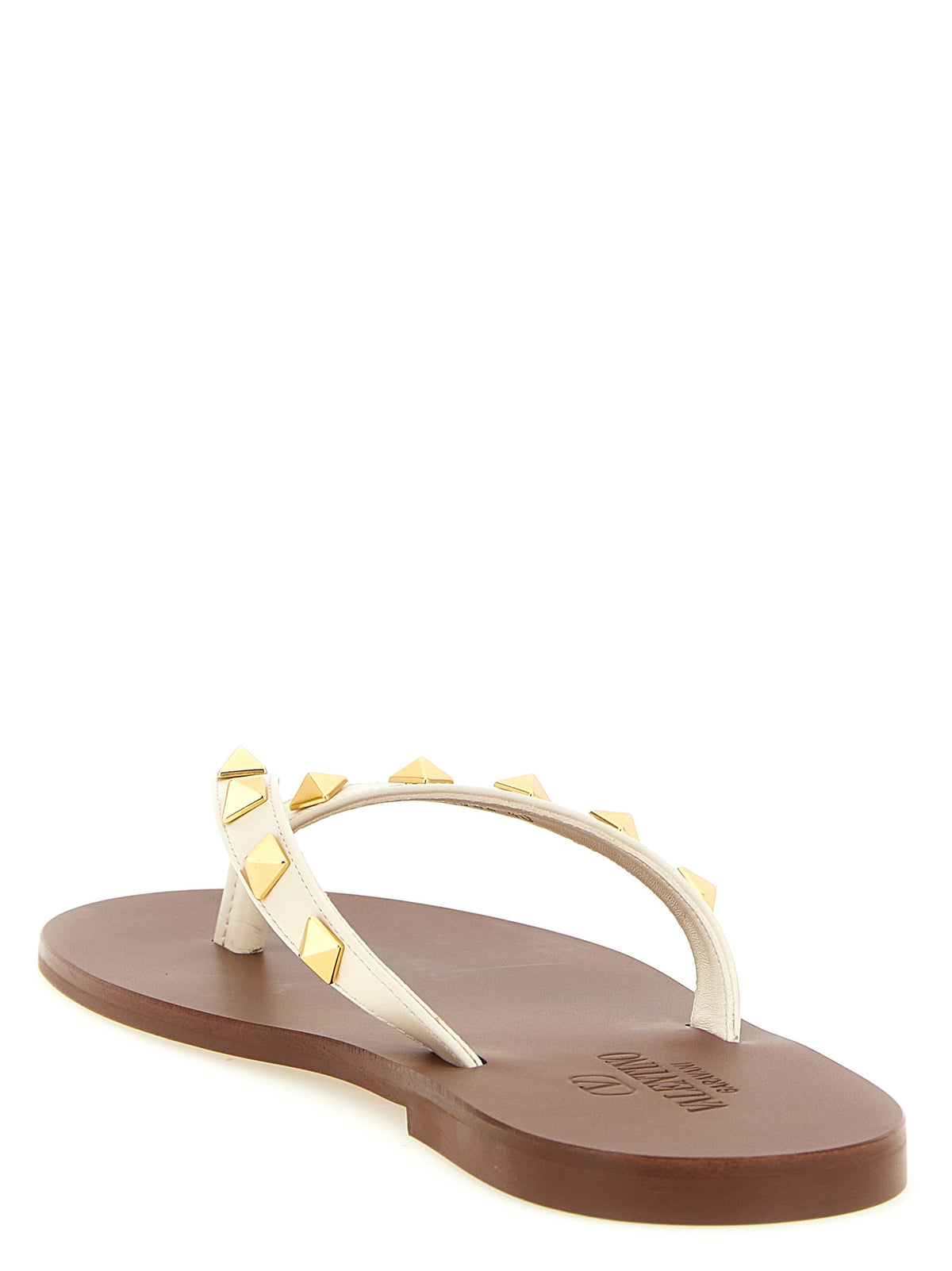 Calfskin Thong Rockstud Sandals