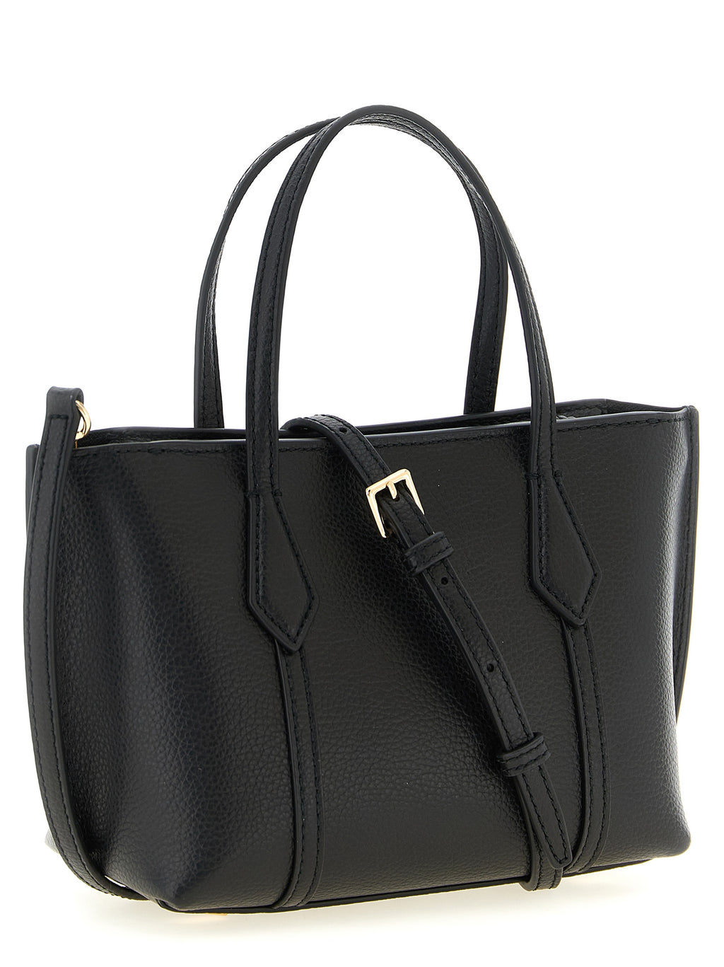 Black Cowhide Perry Mini Handbag