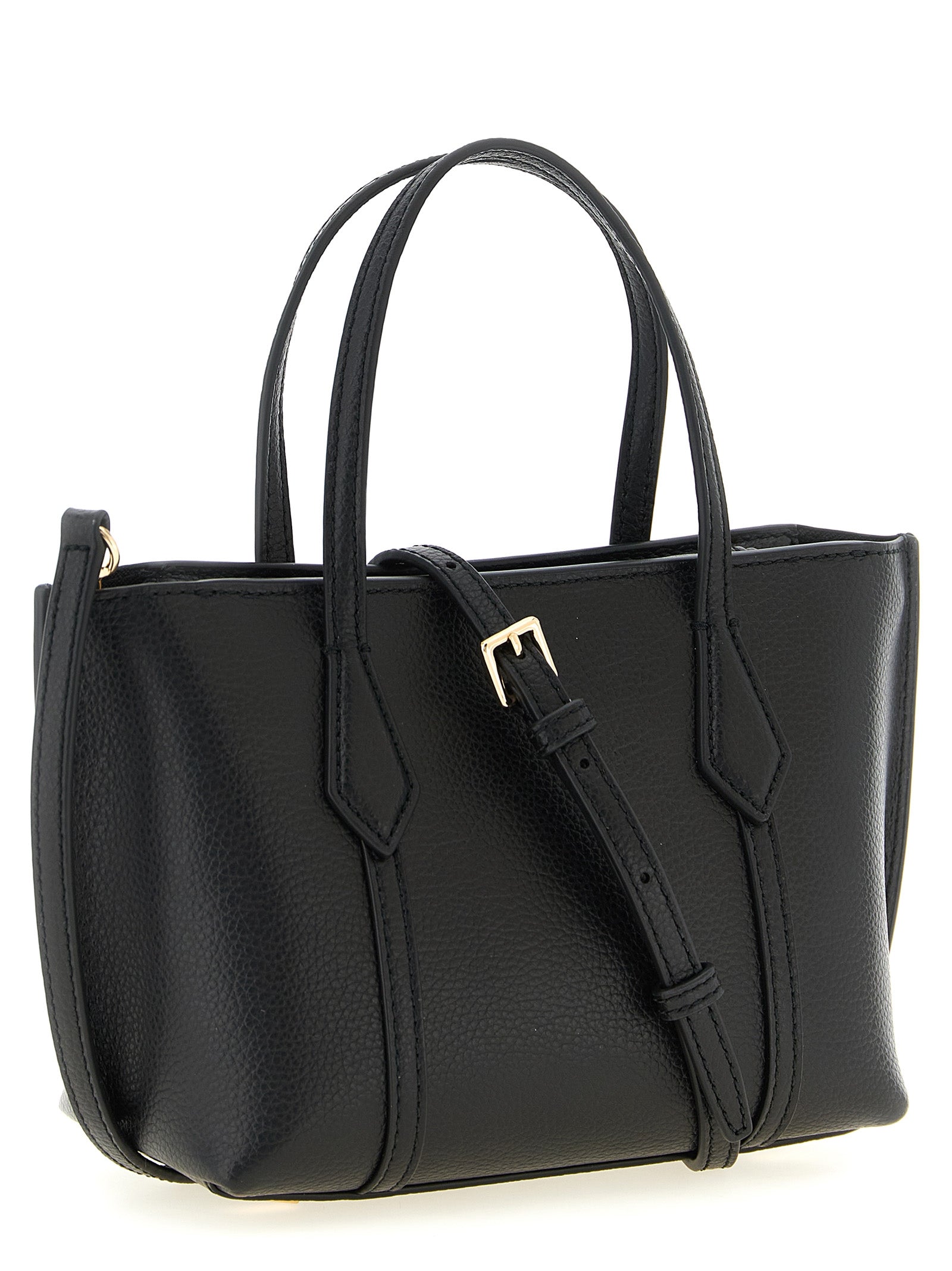 Black Cowhide Perry Mini Handbag