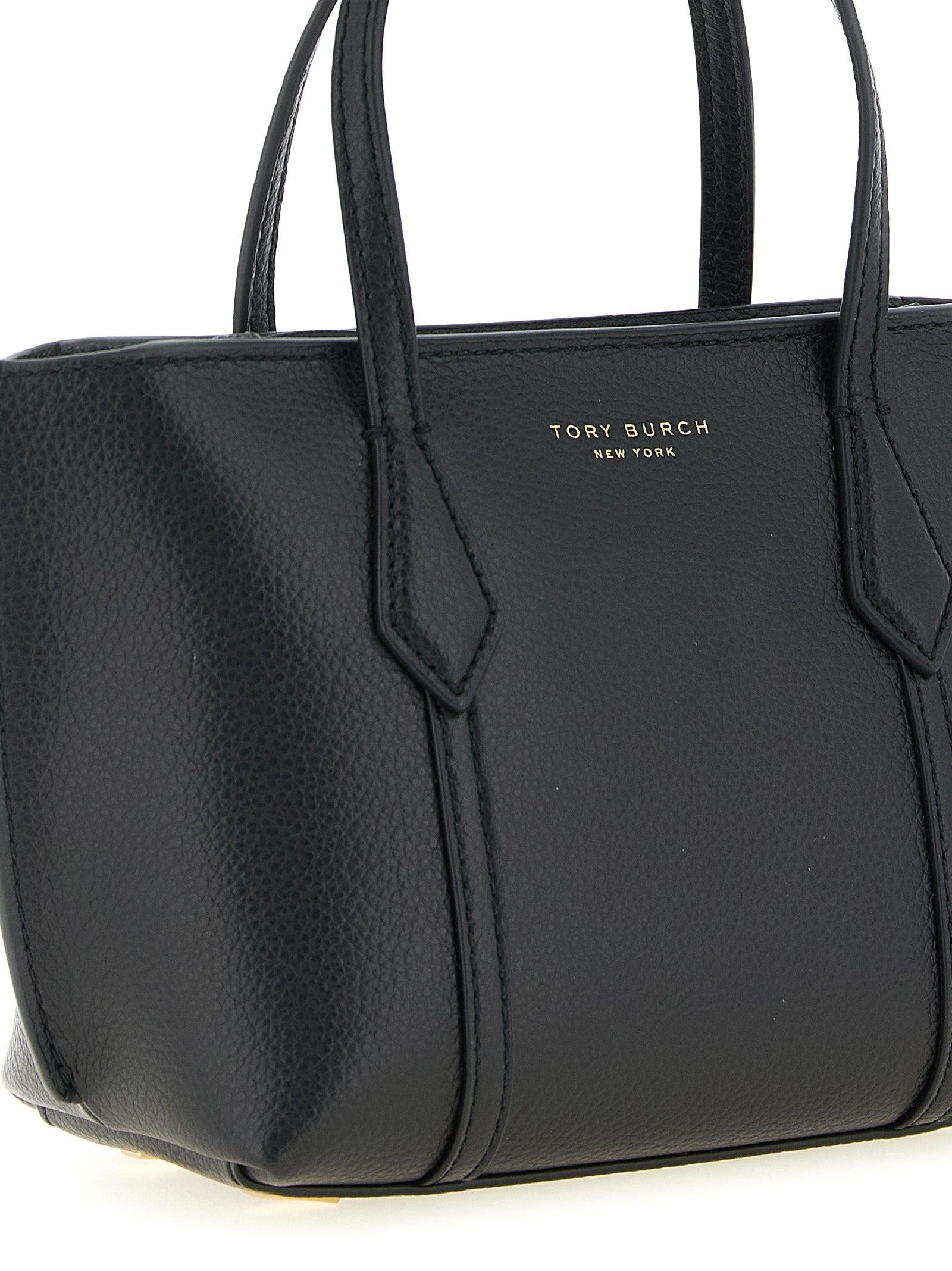 Black Cowhide Perry Mini Handbag