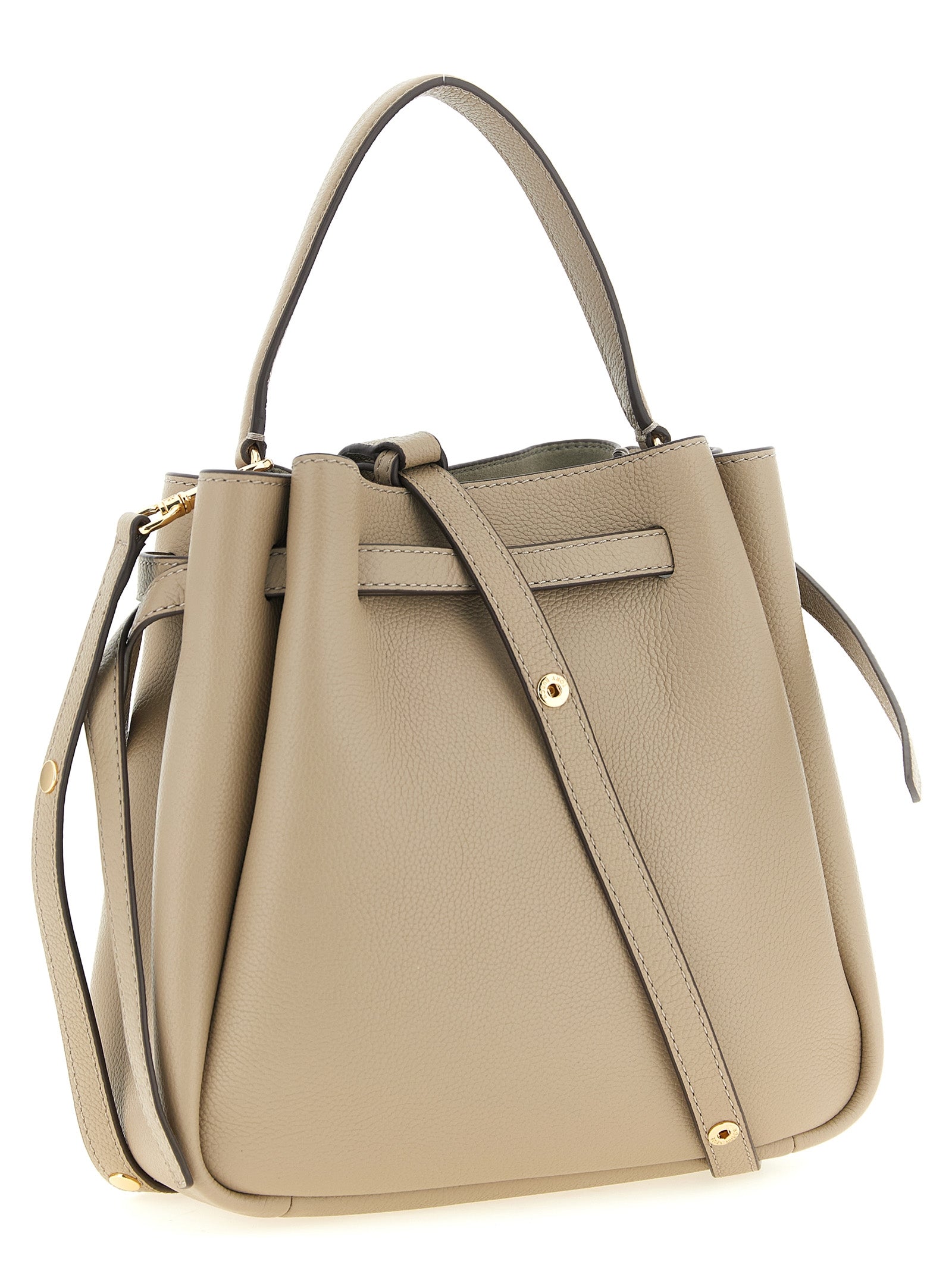 Beige Cowhide Romy Bucket Bag