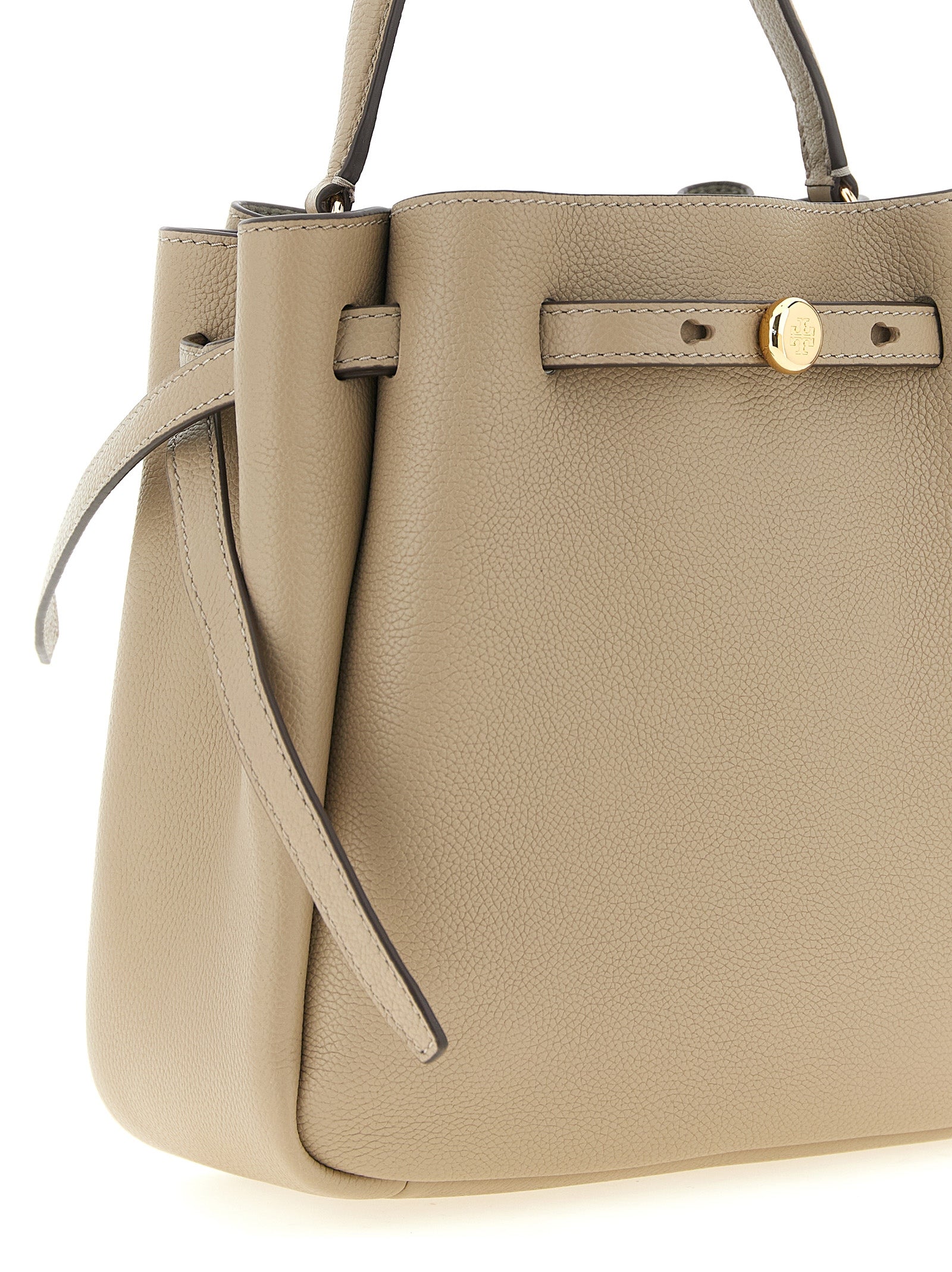 Beige Cowhide Romy Bucket Bag