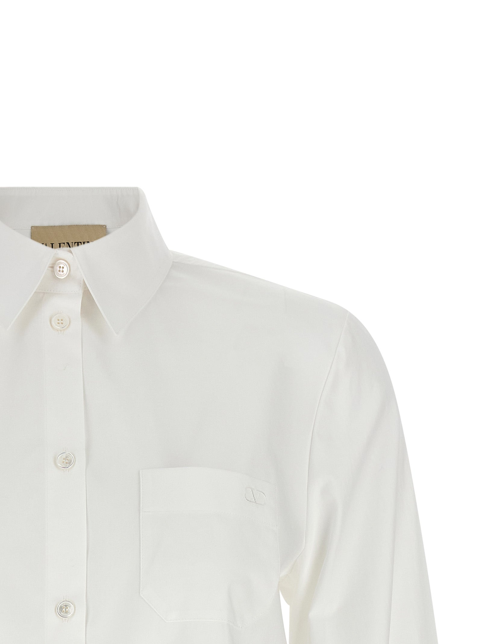White Cotton Poplin Blouse