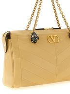 Beige Nappa Leather Panthea Shoulder Bag