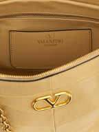 Beige Nappa Leather Panthea Shoulder Bag