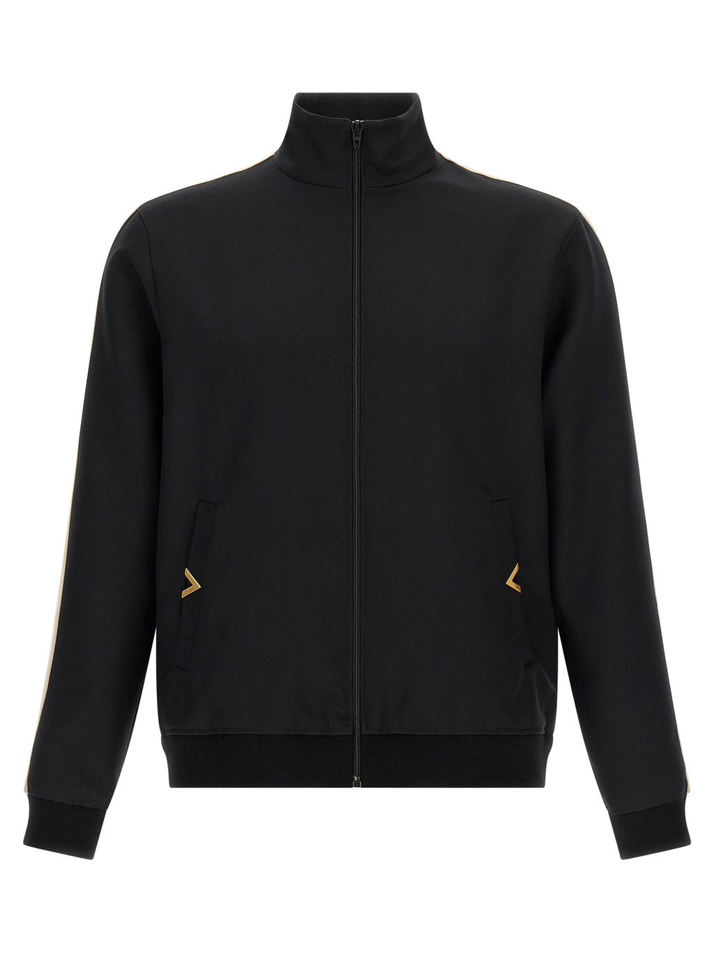Black Tech Fabric Turtleneck Sweatshirt