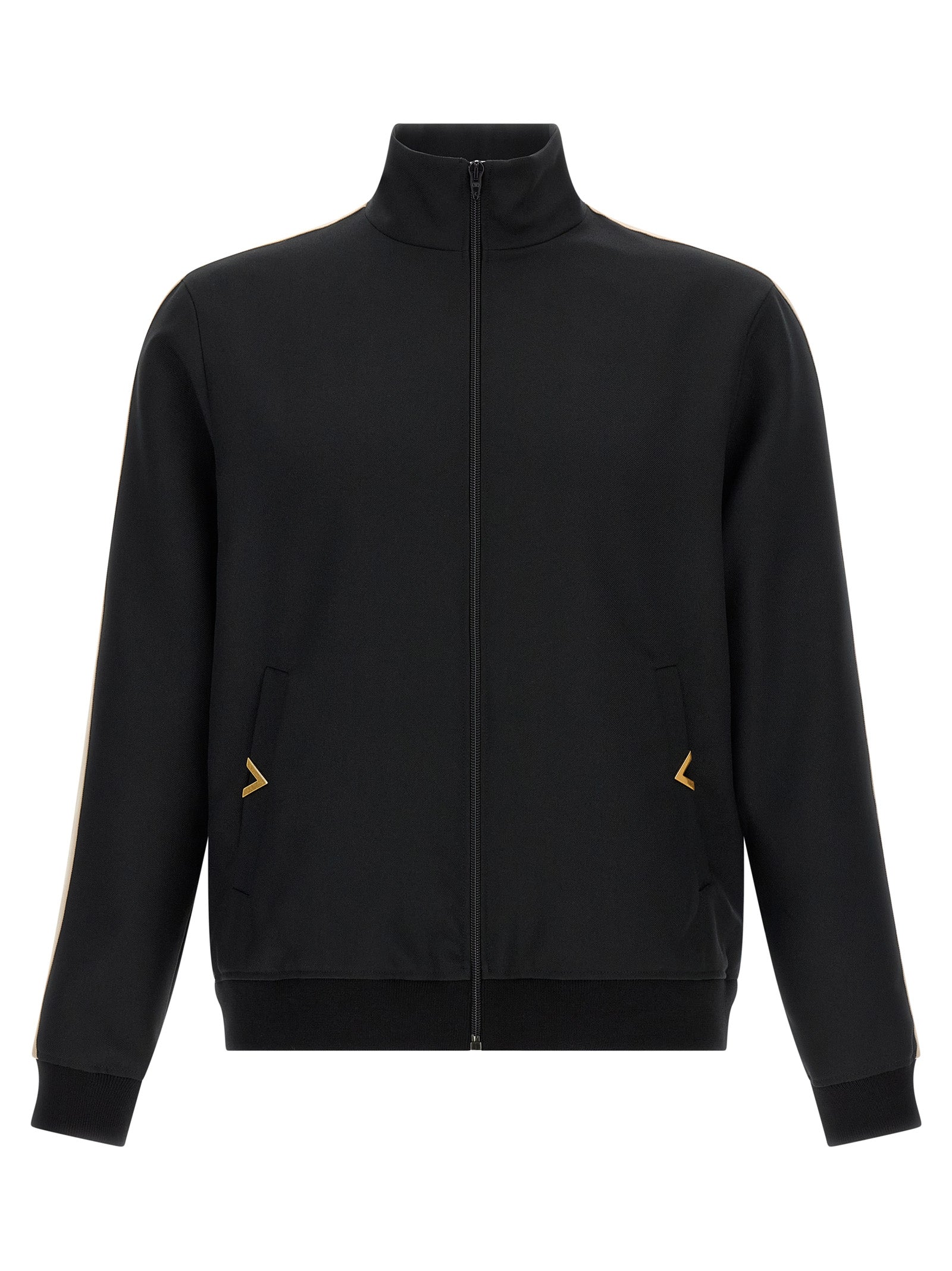 Black Tech Fabric Turtleneck Sweatshirt