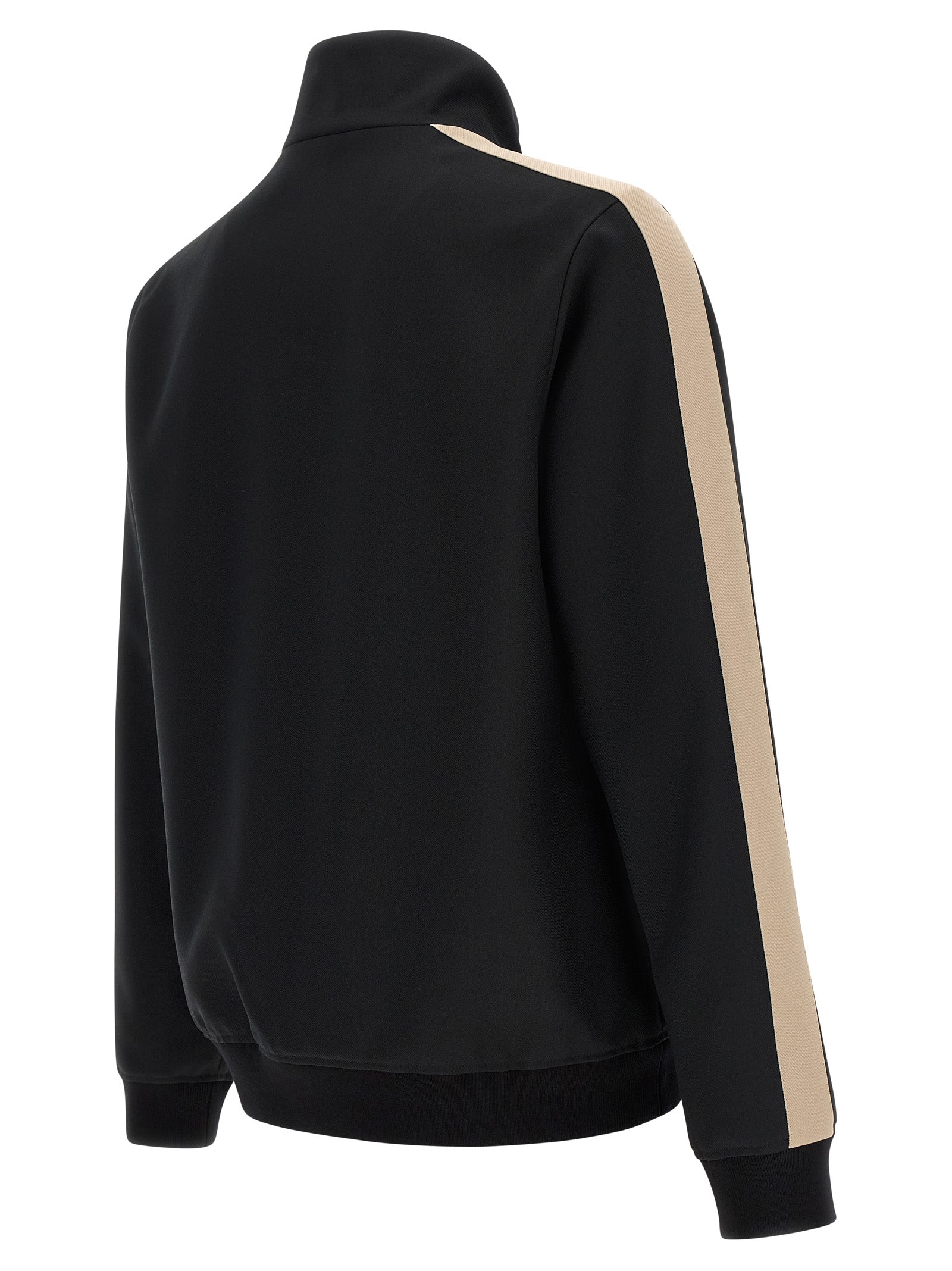 Black Tech Fabric Turtleneck Sweatshirt
