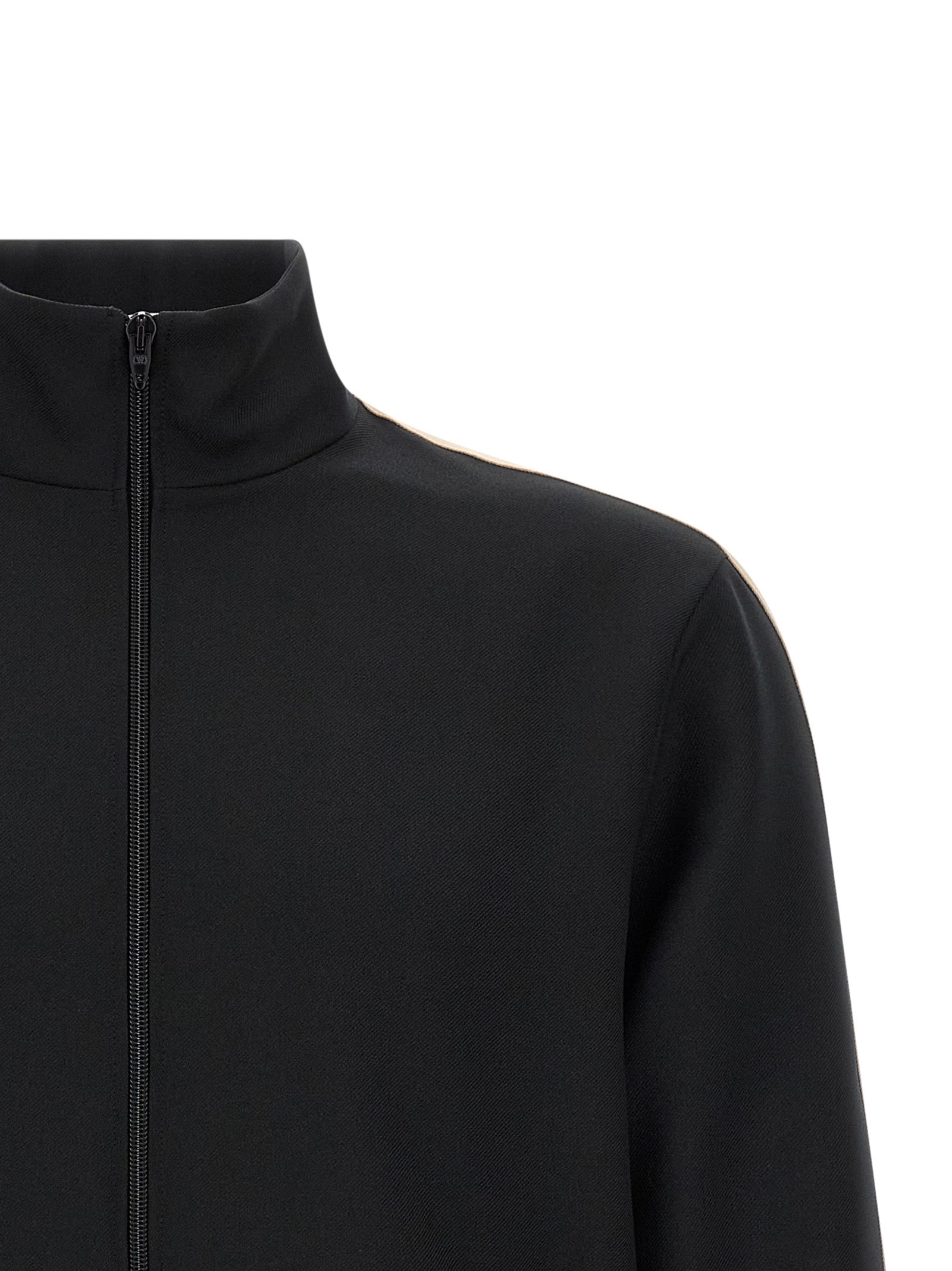 Black Tech Fabric Turtleneck Sweatshirt