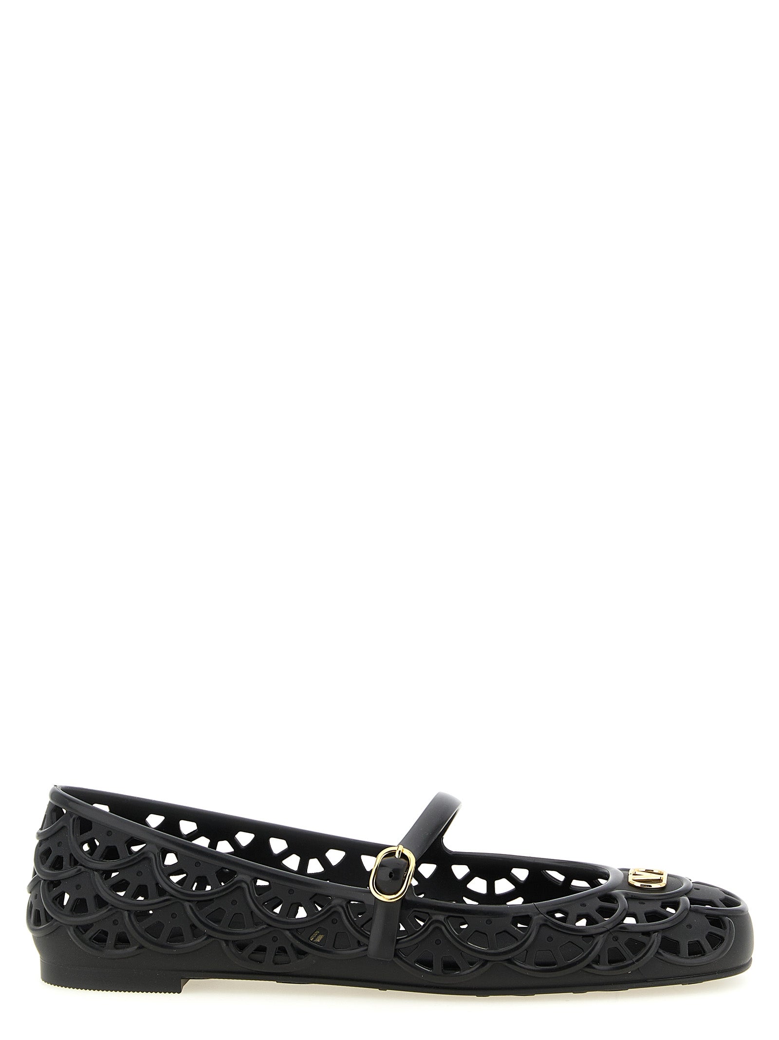 Black PVC Ondette Ballet Flats