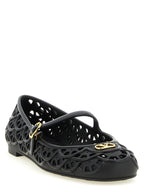 Black PVC Ondette Ballet Flats