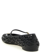 Black PVC Ondette Ballet Flats