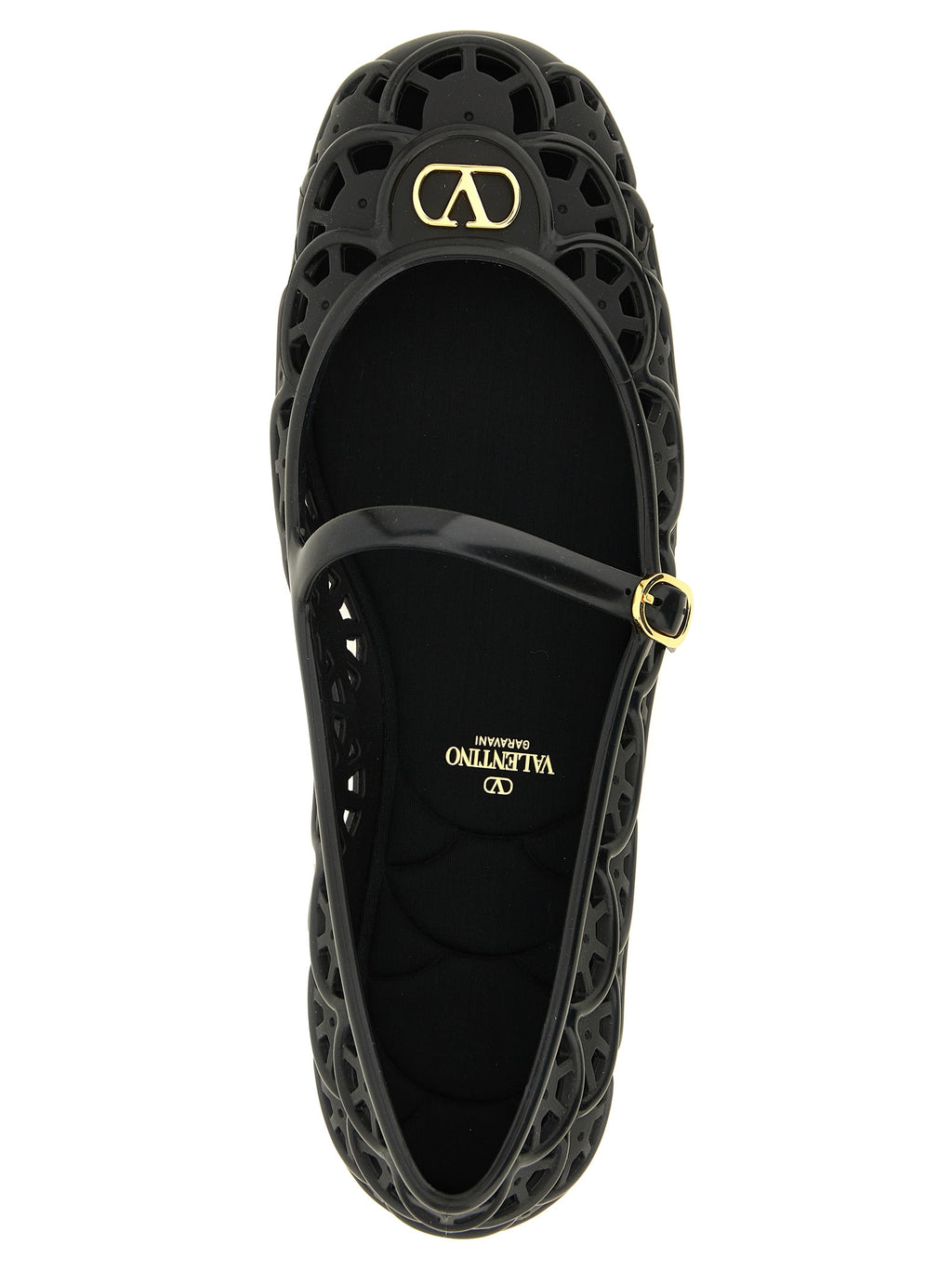 Black PVC Ondette Ballet Flats