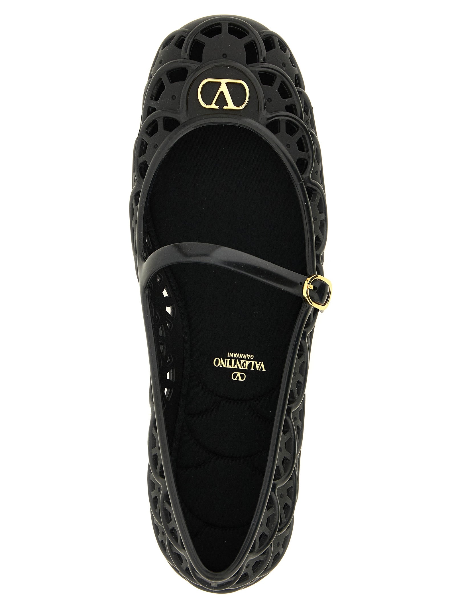 Black PVC Ondette Ballet Flats