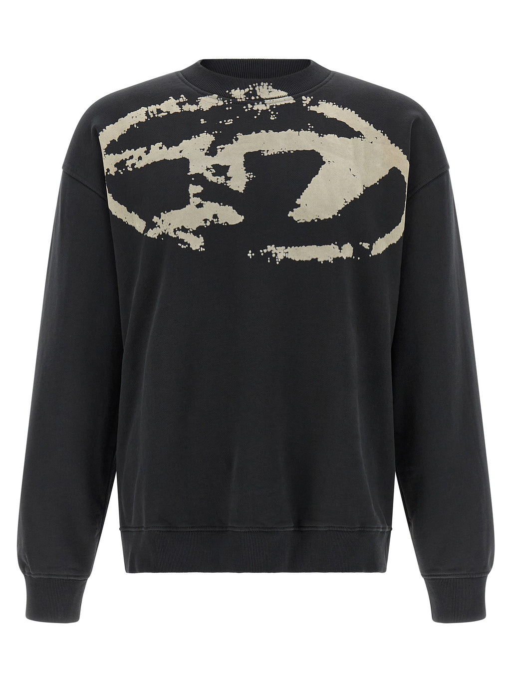 Cotton Fleece Sweatshirt with Flocked Logo