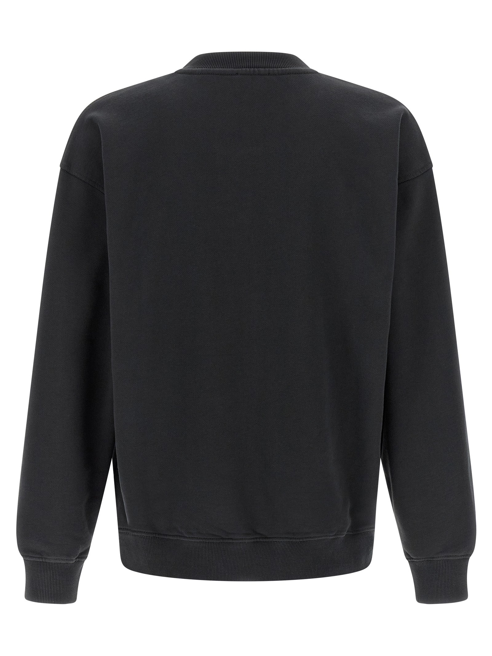Cotton Fleece Sweatshirt with Flocked Logo