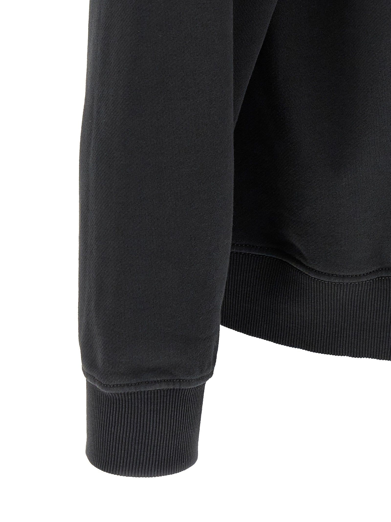 Cotton Fleece Sweatshirt with Flocked Logo