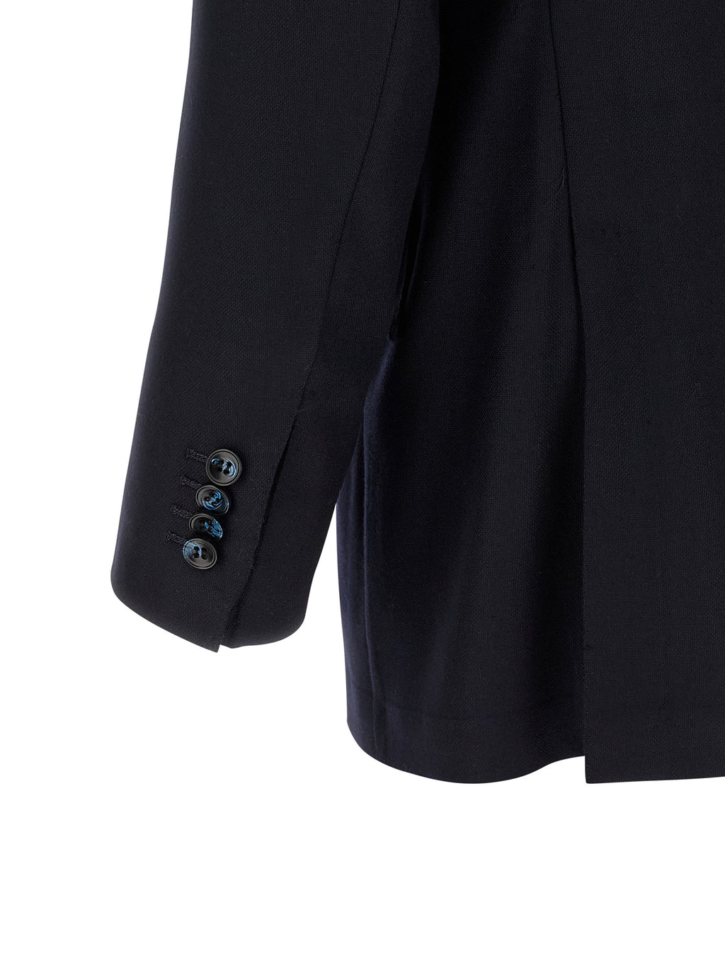 Blue Virgin Wool and Cashmere Double-Breasted Two-Piece Suit