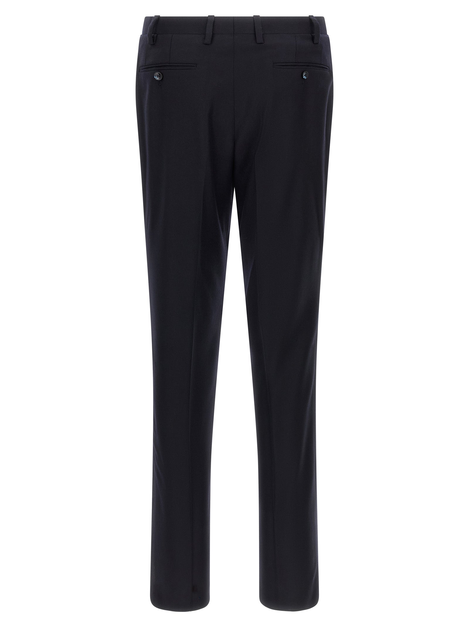 Blue Virgin Wool and Cashmere Double-Breasted Two-Piece Suit