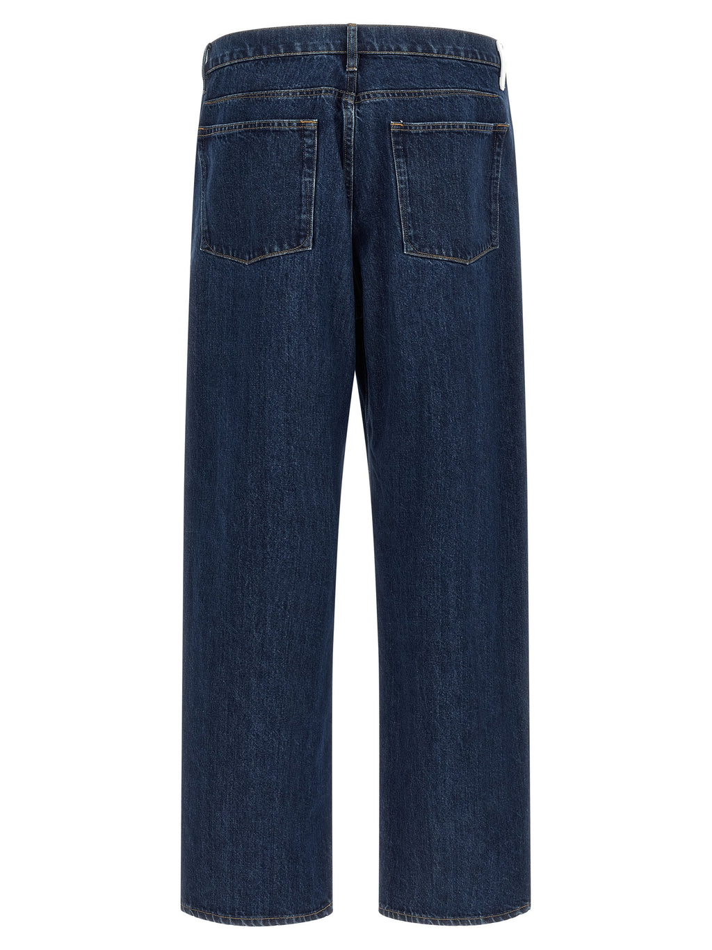 Blue Cotton Straight-Leg Jeans