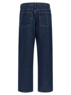 Blue Cotton Straight-Leg Jeans