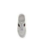 White Calf Leather Stretch Sneakers