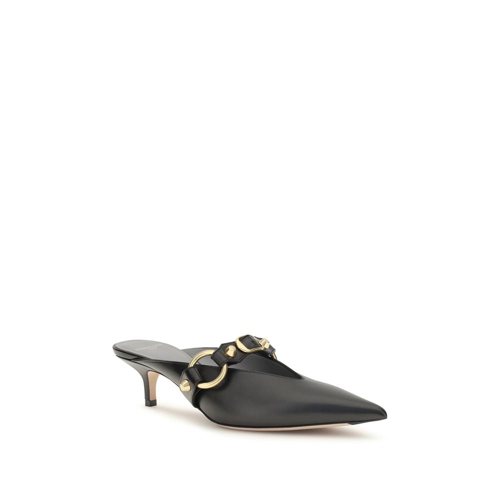 Black Calfskin City Mules