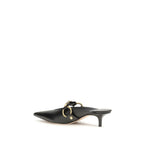 Black Calfskin City Mules