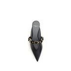 Black Calfskin City Mules