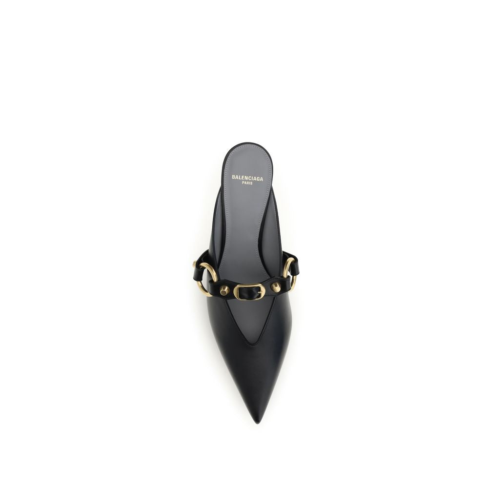 Black Calfskin City Mules