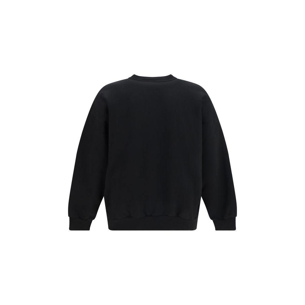 Black Cotton Graphic Sweatshirt