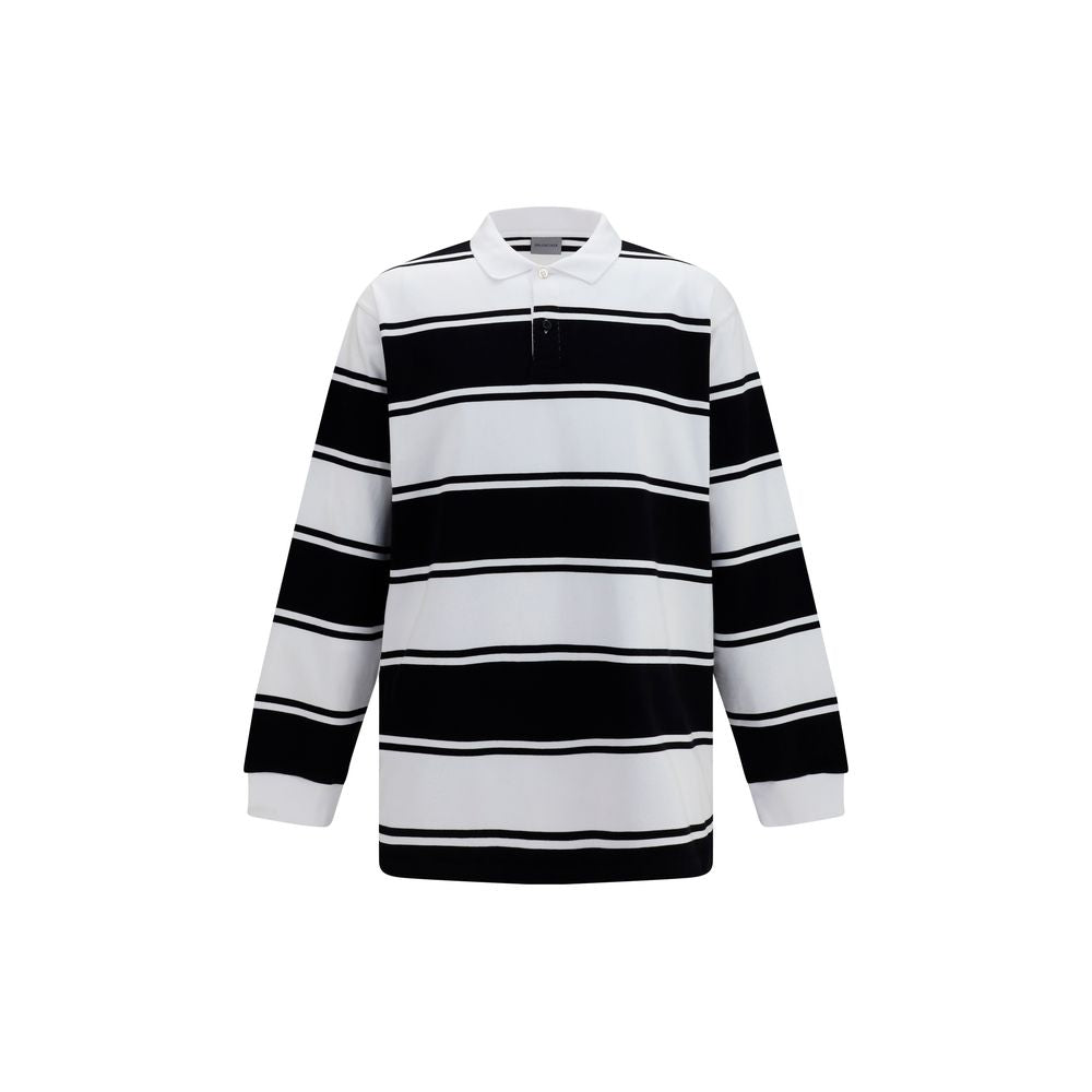 Striped Cotton Long‑Sleeve Polo