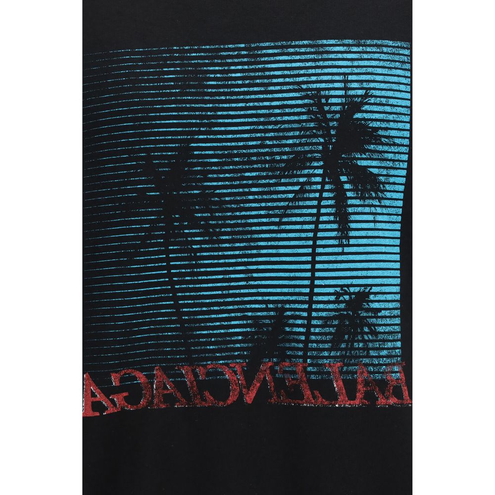 Black Cotton Graphic Sweatshirt