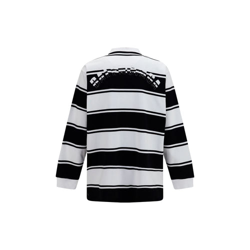 Striped Cotton Long‑Sleeve Polo