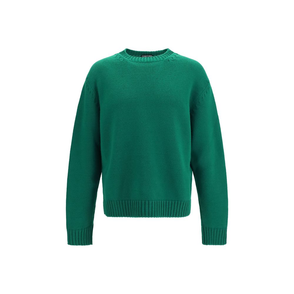 Monochrome Wool-Cashmere Crewneck Sweater