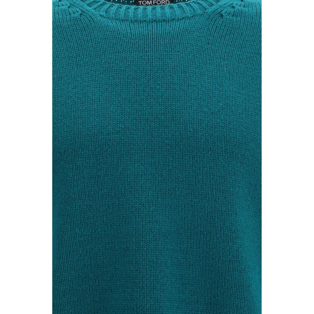 Monochrome Wool-Cashmere Crewneck Sweater