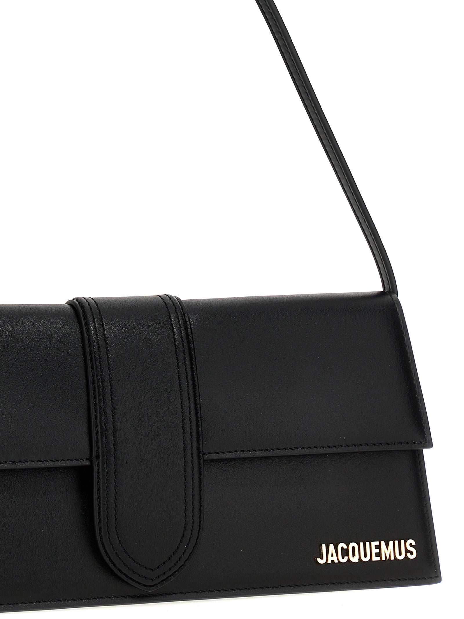 Le Bambino Long Black Cowhide Shoulder Bag