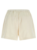 White Bouclé Bermuda Shorts