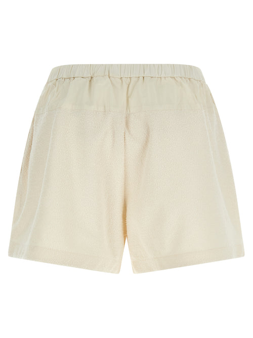 White Bouclé Bermuda Shorts