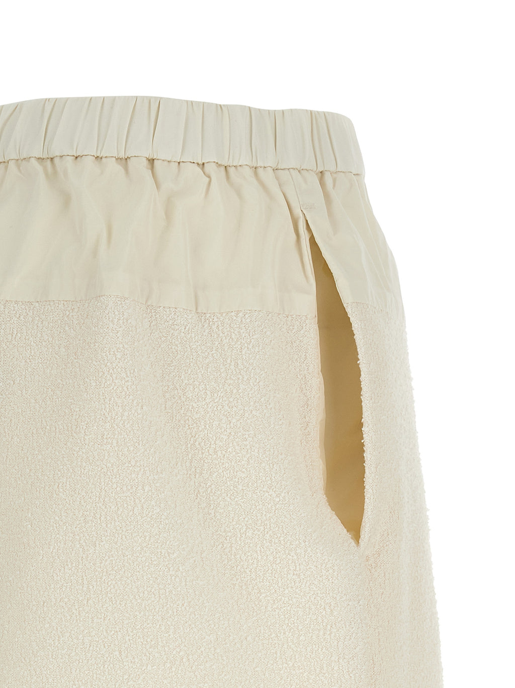 White Bouclé Bermuda Shorts