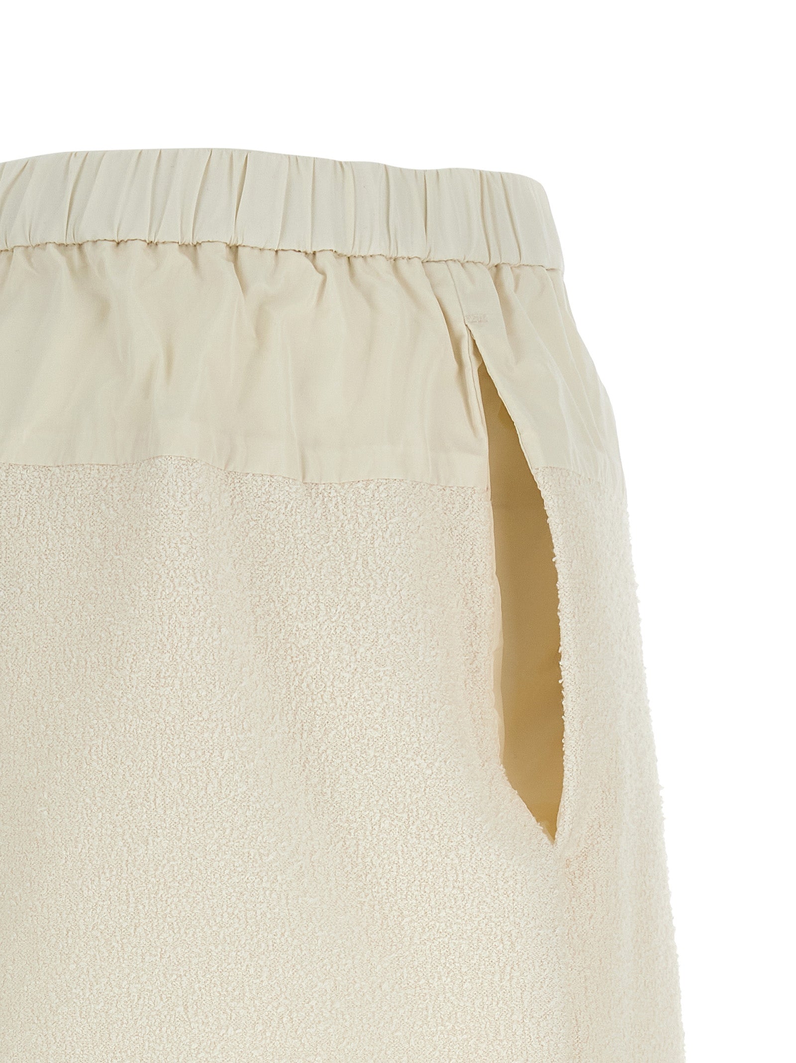 White Bouclé Bermuda Shorts