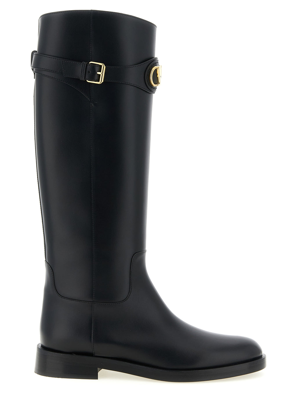 Black Calfskin Over-the-Knee Boots