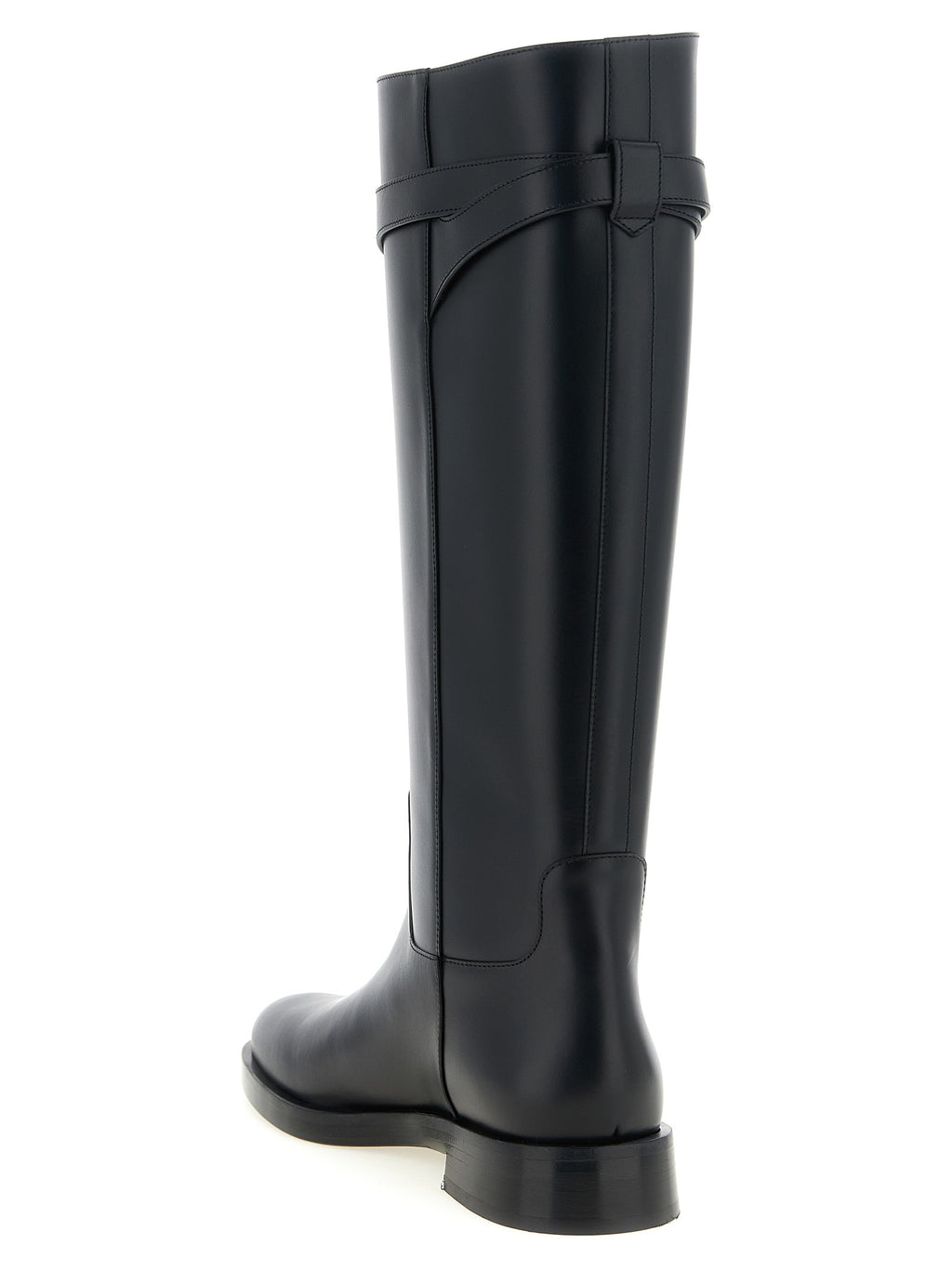 Black Calfskin Over-the-Knee Boots