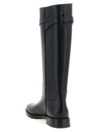 Black Calfskin Over-the-Knee Boots