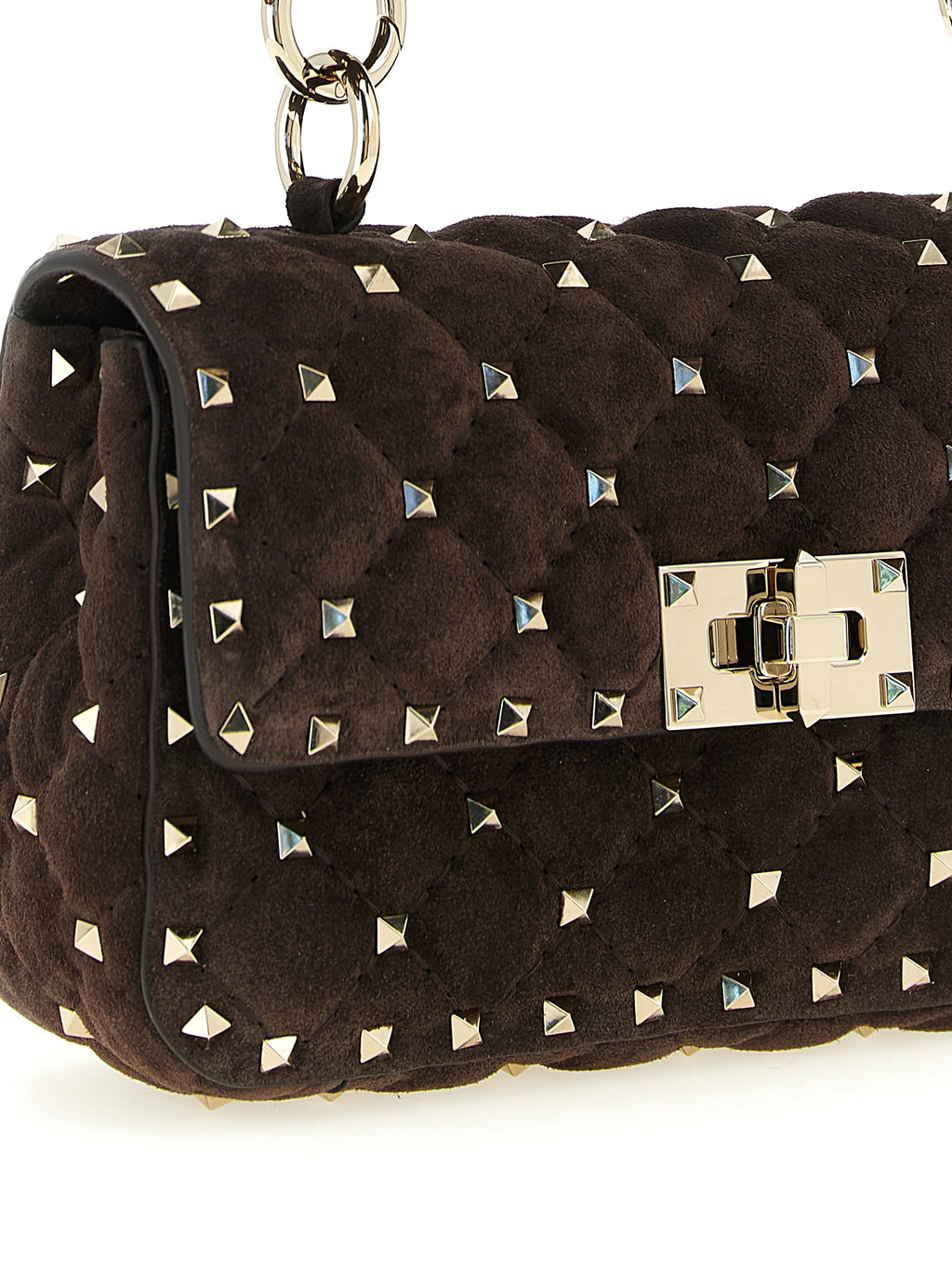 Small Rockstud Spike Calfskin Shoulder Bag