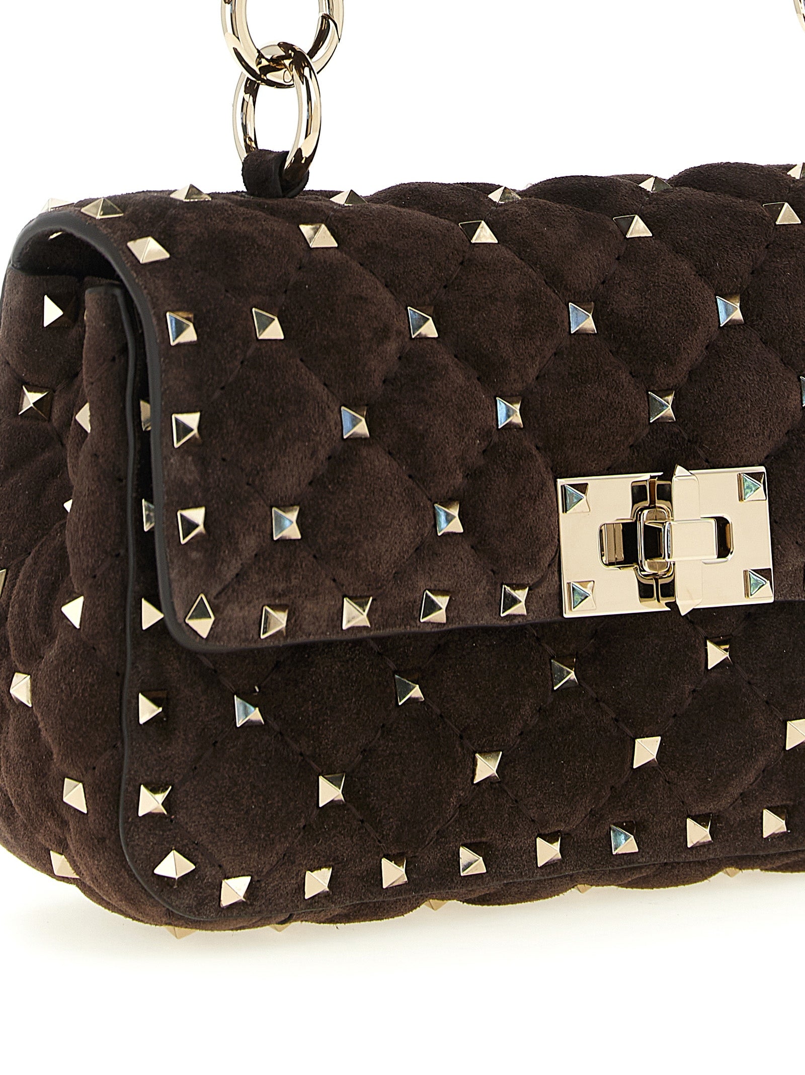 Small Rockstud Spike Calfskin Shoulder Bag