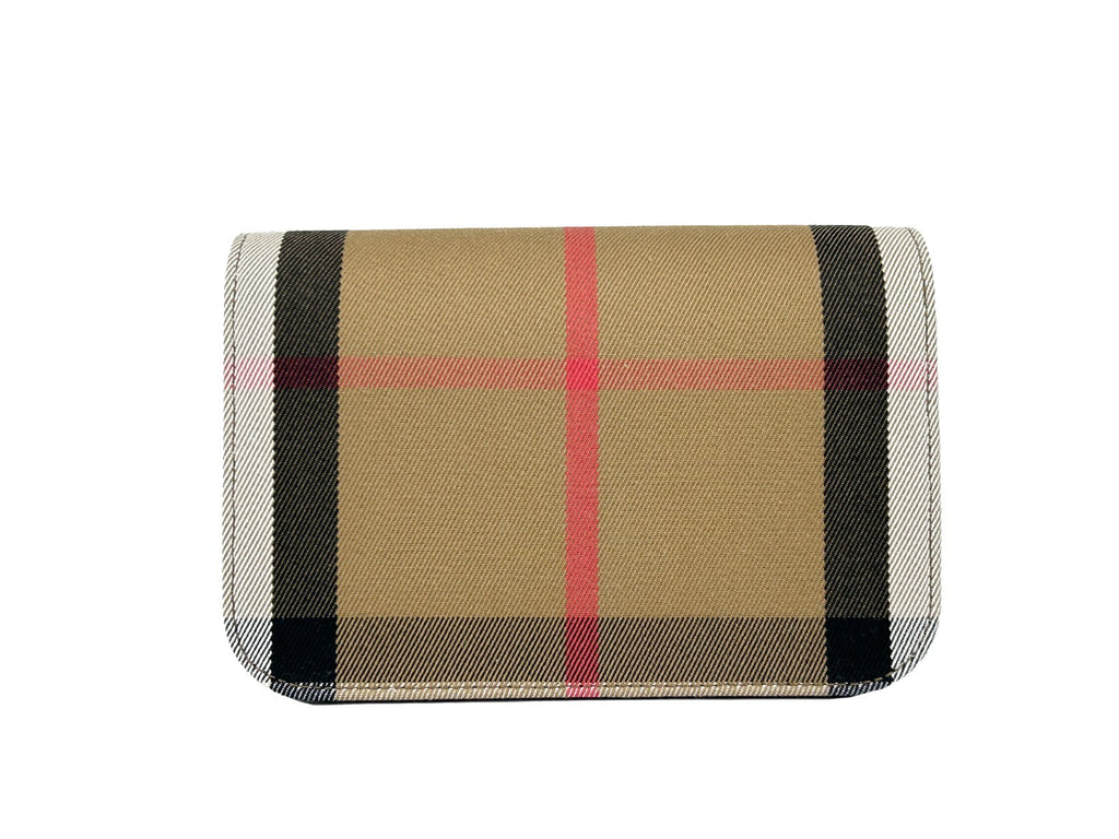 Small Madison House Check Leather-Canvas Crossbody