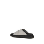 Gray Calfskin Platform Sandals