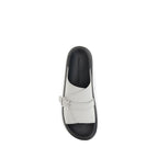 Gray Calfskin Platform Sandals